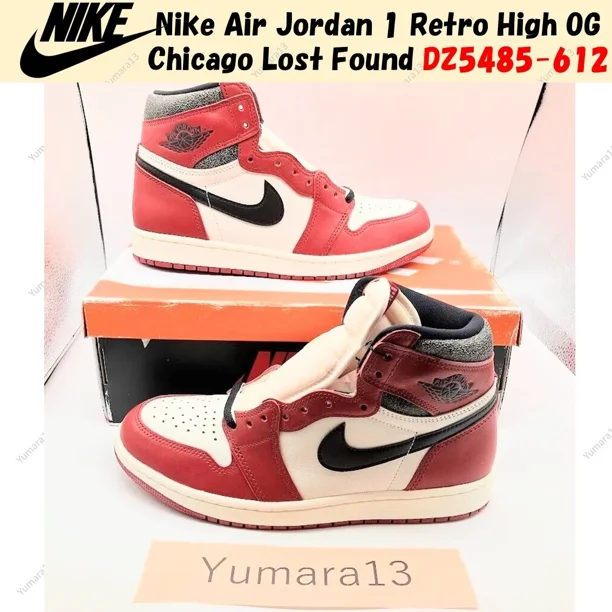 N I-K-E A i r-Jor-dan 1 Retro High OG Chicago Lost and Found DZ5485-612 Men's Size