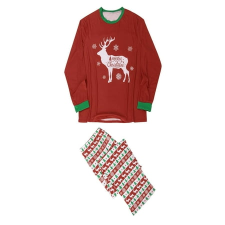 

NARABB Christmas Men Dad Printed Blouse Tops+Pants Family Matching Pajamas Set