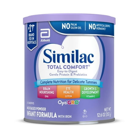 Similac Total Comfort Infant Formula with Iron, Powder, 12.6 oz (Pack of 6)