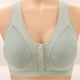 thumbnail image 1 of Puntoco Sujetadores para mujer sin aros, estilo sin aros de acero, con botones en el medio y estampados, ropa interior transpirable para uso diario, 1 of 5