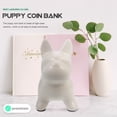 thumbnail image 6 of Piggy Bank Adorable Puppy Money Jar Home Decor Coins French Fighting Dog Child White Ceramics, 6 of 6