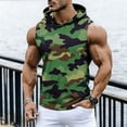 thumbnail image 2 of MASRIN Bright Camo Print Sleeveless Hoodie Tank, Men's Activewear for Fitness and Running Multicolor S, 2 of 10