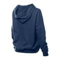 thumbnail image 3 of Women's New Era Navy Chicago Bears Throwback Boxy Hoodie Sweatshirt, 3 of 5