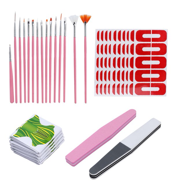 Juego de 5 piezas con bolígrafo, esponja, limas y moldes para un arte de uñas perfecto, kit profesional de extensión de uñas