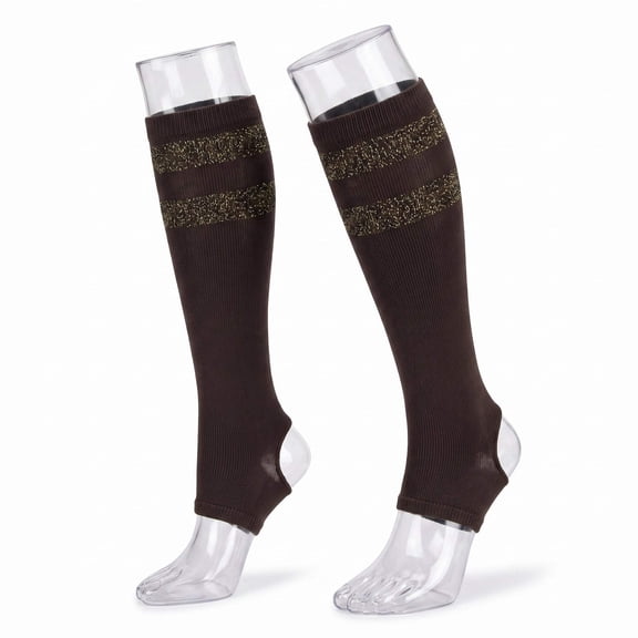 Tipi Toe Women's Stirrup Yoga Socks Lightweight Girl's Toeless Knee High Socks Ideal for Yoga & Dance