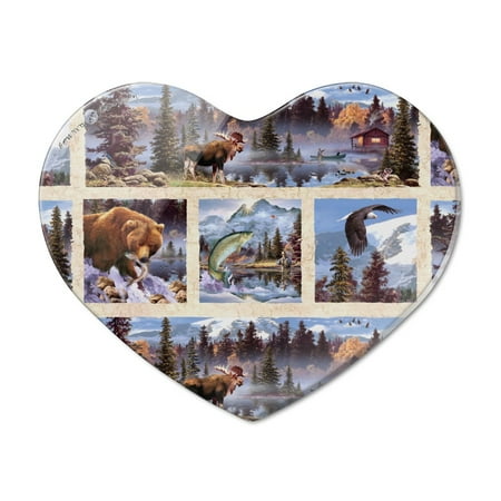 

Rocky Mountain Outdoors Panels Pattern Heart Acrylic Fridge Refrigerator Magnet