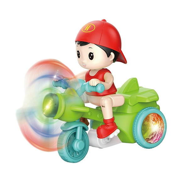 Triciclo eléctrico novedoso para niños, juguete para niños con luces, música, juguetes para jardín de infantes Verde