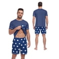 thumbnail image 2 of Airmenty Men's Pajama Set Short Sleeve Crew Neck Summer Pjs Sets 2 Piece Sleepwear With Pockets S-2XL, 2 of 6