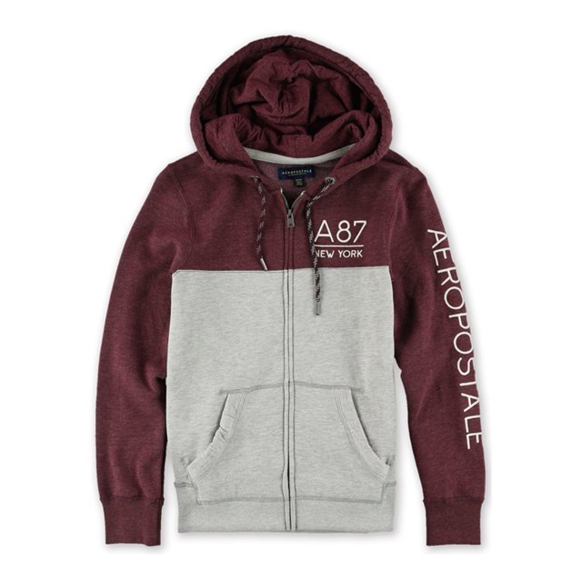 Aeropostale Mens Colorblock A87 NY Sudadera con capucha, Púrpura, XS Aeropostale Sudadera