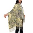 thumbnail image 3 of Women's Fashion Tassel Scarf, Yellow Floral Texture Long Shawl, Lightweight and Warm, 3 of 9