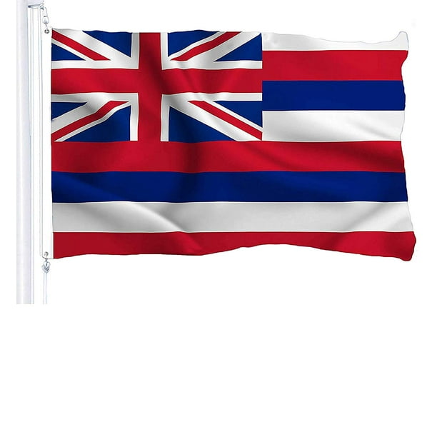 G128 - Hawaii State Flag 3x5 ft Printed Brass Grommets 150D Quality