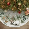 thumbnail image 6 of CY5O5ee Christmas Tree Skirt 47inch Snowman Reindeer Snowflake Xmas Tree Mat Tree Skirt Cover Christmas Decor Party Indoor Holiday Tree Ornaments Family Classic Decorations, 6 of 8