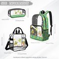 thumbnail image 4 of Kuiaobaty Frog Floral Print Clear Backpack and Pencil Case Set for Boys 8-12 Clear Backpack and Lunch Bag Set Heavy Duty Bookbags with Pencil Pouch for School, Green, 4 of 5