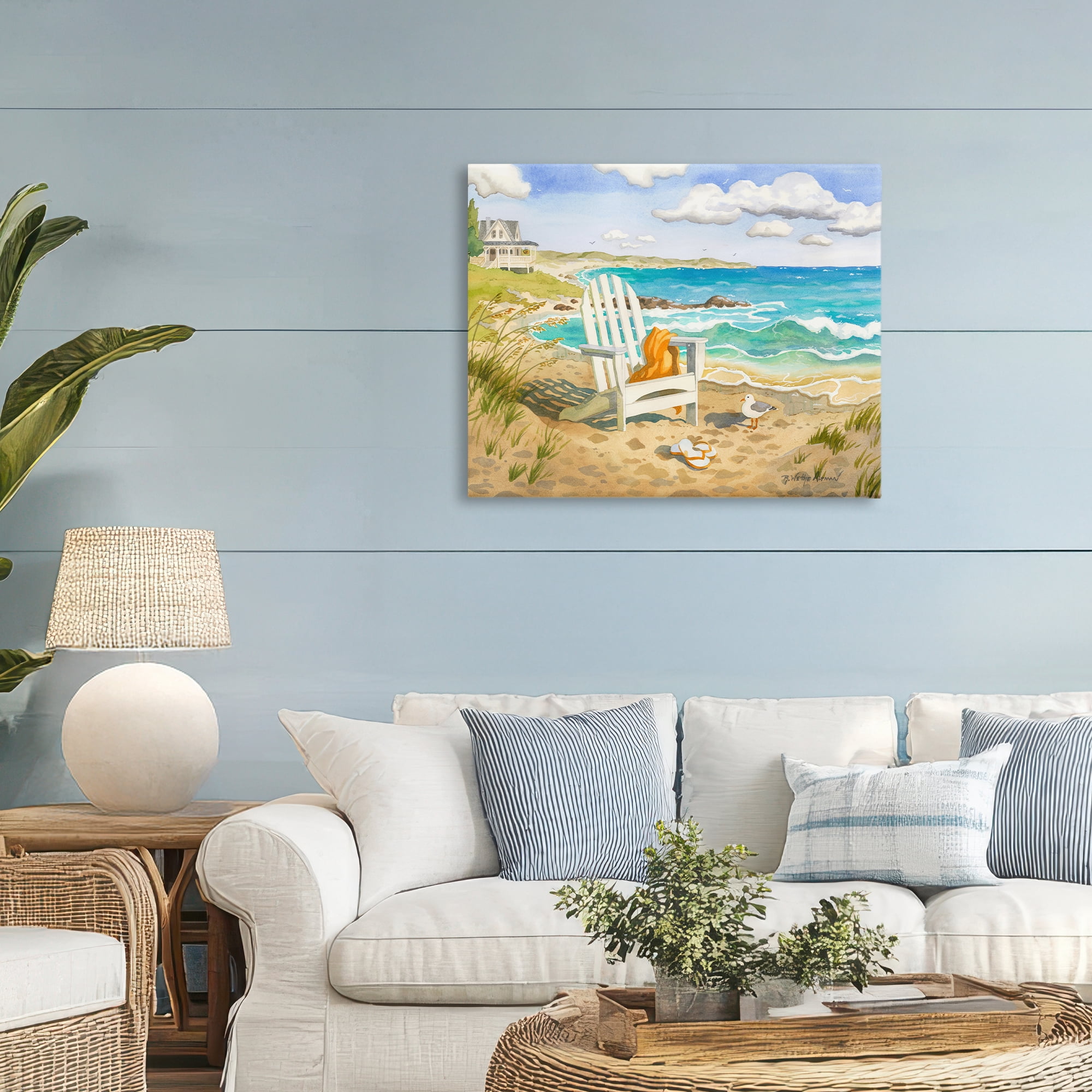 Stupell Industries Waiting For You by Beach Canvas Wall Art, design by Robin Altman