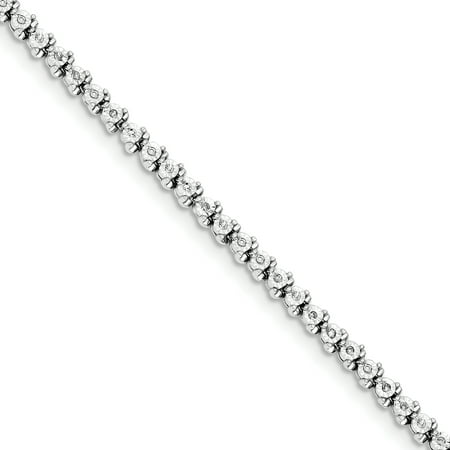 Sterling Silver Rhodium-plated Diam. Tennis (Best Fake Diamond Tennis Bracelet)