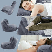 VAVSEA Reading Pillow, Extra Large 31 Backrest Pillow with Arms, Back Pillow with Detachable Neck Roll, 4 Pockets for Watching TV, Bed Rest, Reading, Gaming