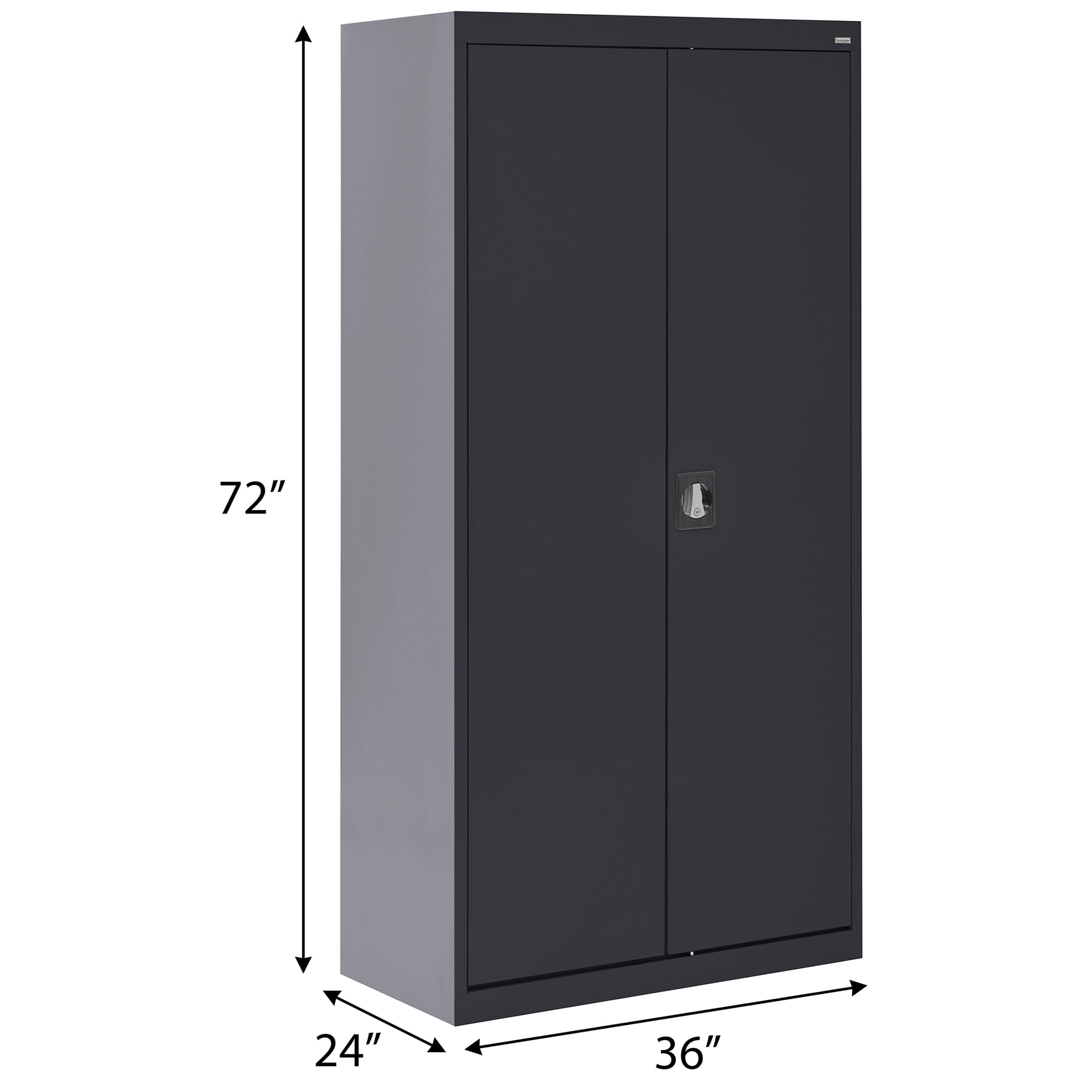 Elite Series Wardrobe Cabinet with Adjustable Shelf, 36"W x 24"D x 72"H, Black