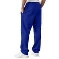 thumbnail image 4 of Resicozy Men Jogger Yoga Sweatpants Casual Athletic Elastic Waist Pants Open Bottom Trouser Straight Leg Pants with Pockets Royal Blue L, 4 of 7
