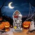 thumbnail image 3 of SUYOLL Halloween Decorations Resin Tombstone Figurine,Single Skull Gravestone Desktop Ornament For Table Shelf Mantel Home Indoor Halloween Party,Spooky Gothic Holiday Scene Display Decor, 3 of 7