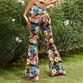 thumbnail image 4 of QATAINLAV Hippie Pants for Women Casual High Waisted Yoga Pants Trendy Floral Print Stretch Flared Pants Outdoor Workout Trousers My Orders Placed by Me Blue XXL, 4 of 9