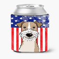 thumbnail image 1 of ""Caroline'S Treasures Bb2177Cc Bandera Americana Y Fox Terrier De Pelo Duro Lata O Abrazador De Botella Multicolor"", 1 of 1