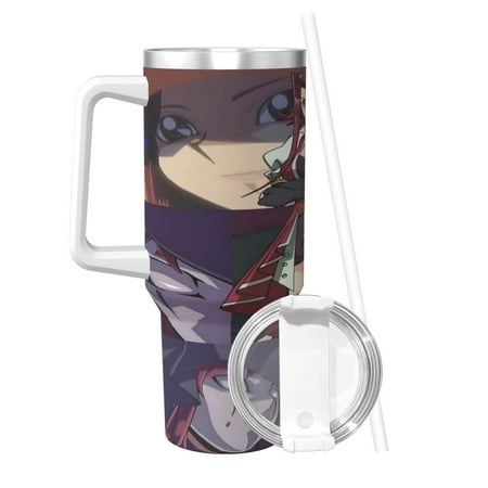 

40 OZ Aki izayoi Ice Bully Cup with Handle Straw Lid Double Wall Stainless Steel Tumbler Travel Coffee Cup Beautiful Insulation and Cooling Cup for Christmas Birthday Present