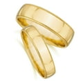 thumbnail image 2 of Pompeii3 Matching Gold His Hers Polished Wedding Band Ring Set, 2 of 3