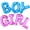 Pink and Blue, variant on KatchOn, Big Boy or Girl Balloon Letters - 42 Inch | Gender Reveal Balloons, Girl or Boy Gender Reveal Decorations | Baby Shower Decorations | boy or girl balloon