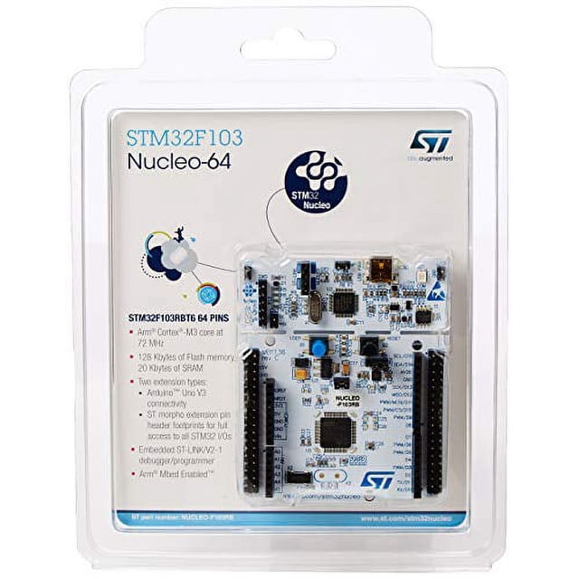 STM32 Nucleo-64 Development Board with STM32F103RB MCU, Supports ...