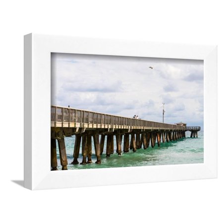 Fishing Pier At Pompano Beach Broward County Florida Usa Framed Fishing Pier At Pompano Beach Broward County Florida Usa Framed Print Wall Art