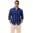thumbnail image 4 of Mens Flannel Plaid Shirts Regual Fit Casual Long Sleeve Button Down Fleece Shirts, 4 of 6