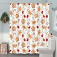 thumbnail image 2 of Christmas Shower Curtain Gingerbread Man Snowflake Holiday Bathroom Decor, White Christmas Bathtub Curtain with Candy Cane Glove, Fun Cute Winter Bathroom Accessories 70X70IN, 2 of 6