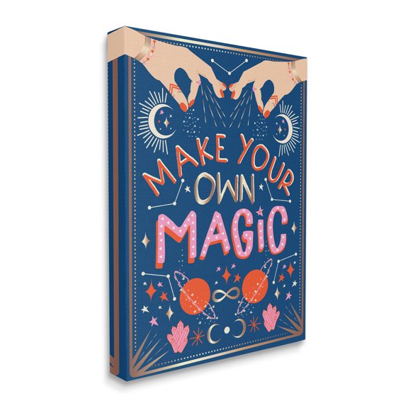 Stupell Industries Make Your Magic Phrase Fashion Hands and Constellations Typography Painting Gallery Wrapped Canvas Art Print Wall Art, 24 x 30