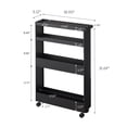 thumbnail image 7 of Yamazaki Home Slim Rolling Wagon, Black, Steel, Supports 44.3 pounds, Handle, Wheels, Minimal Assembly, 7 of 7