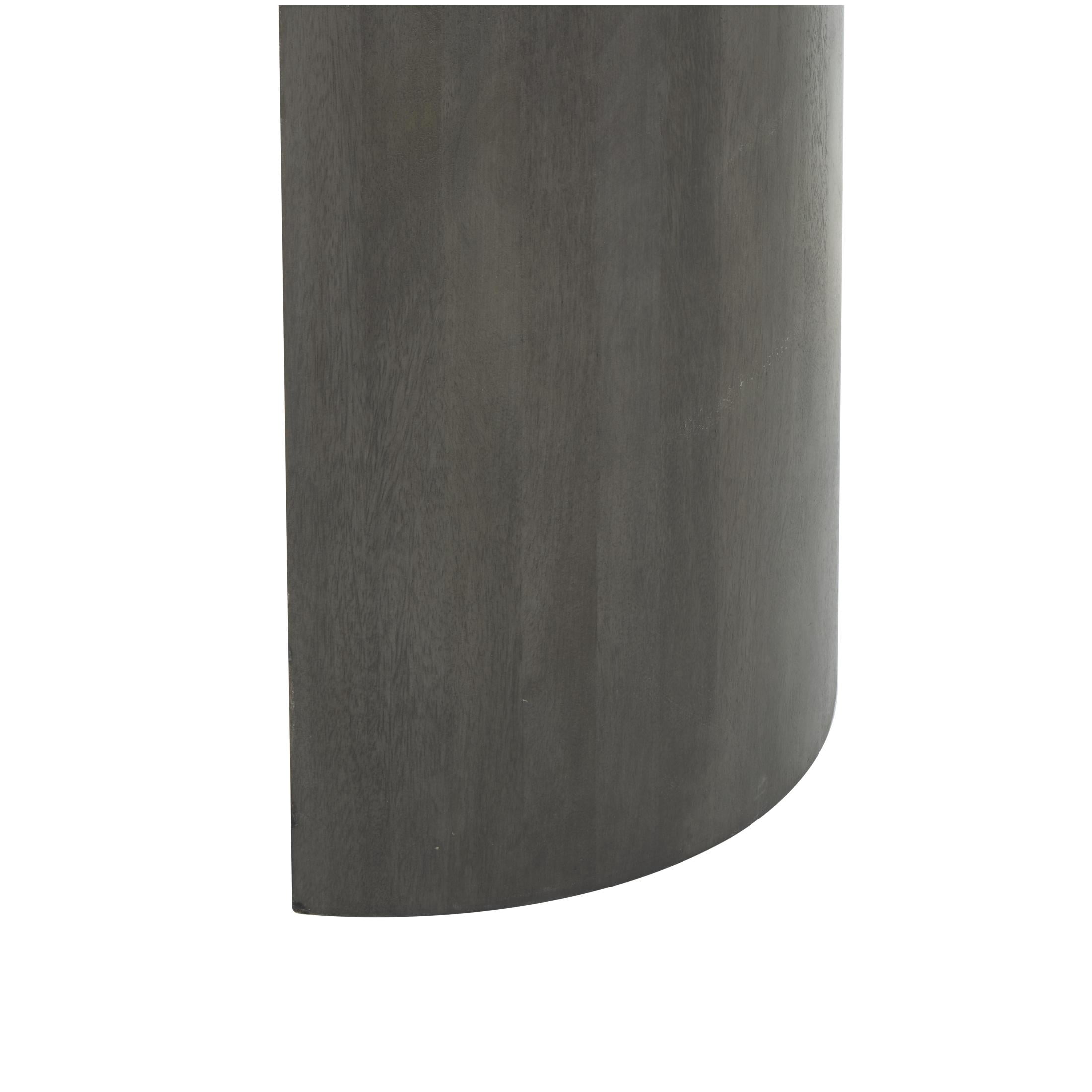 DecMode 48" x 33" Dark Gray Mango Wood Oval Console Table with Curved Flared Legs, 1-Piece