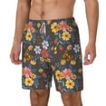 thumbnail image 2 of Balery Colorful Flowers with Butterfly Mens Swim Trunks Swim Shorts for Men Quick Dry Inseam Beach Shorts with Compression Liner Pocket-Large, 2 of 9