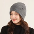 thumbnail image 2 of Beanie for Women Winter Hats for Women Winter Hats Slouchy Beanie Lined Beanie Knit Hats for Women Elasticity Soft Cable Knit Beanie Cute Beanie Bonnet for Sleeping Womens Hats Multicolor One Size, 2 of 5