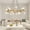 Gold, variant on Modern Branch Chandelier with Frosted Glass Tubes & Black Textured Cords - Adjustable Suspension Pendant Light for Dining Room, Kitchen Island, or Living Room Lighting (Bulb Not Included)