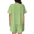 thumbnail image 4 of Womens Pajama Sets With Pocket, Green Gingham Lounge Sets Short Sleeve Sleepwear PJ Sets for Women, 4 of 6