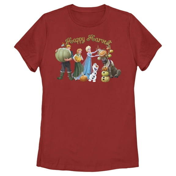 Women's Frozen Happy Harvest  Graphic Tee Red Large