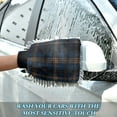 thumbnail image 6 of Microfiber Car Wash Gloves With Chenille & Polyester Terry Scratch-Free Cleaning Elastic Cuffs Dark Blue Tartan, 6 of 8
