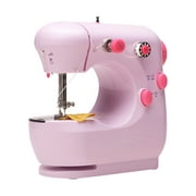 mnjin household portable multifunctional sewing machine electric mini sewing machine pink