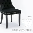 thumbnail image 5 of JETEAGO Velvet Dining Chair Set of 4, Upholstered Tufted Dining Room Chair with Nailhead Trim and Solid Wood Leg for Kitchen, Black, 5 of 8