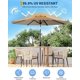thumbnail image 2 of 9ft outdoor patio umbrella - 6 sturdy ribs, uv protection, waterproof - ideal para para garden, deck, backyard, y pool (tan), 2 of 5