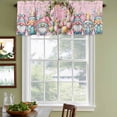thumbnail image 4 of Easter Gnomes Valances for Windows, Decorative Rod Pocket Window Valance Curtains, Colorful Eggs Spring Flowers Branches Pink Short Curtain Drapes for Kitchen/Living Room, 2 Panels, 42" W x 18" L, 4 of 8