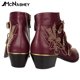 thumbnail image 3 of Botas de tobillo con tachuelas Botas de cuña con punta puntiaguda retro Botas de estilo británico para mujer Botas de vaquero occidental Multicolor Venta de gran tamaño, 3 of 5