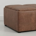 thumbnail image 6 of Simpli Home Avalon 35 inch Wide Upholstered Vegan Leather Square Storage Ottoman, Distressed Pecan Brown, 6 of 9