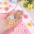 thumbnail image 4 of 1 Box 24Pcs 6 Colors Resin Flower Charms with Loop Blossom Charm with Butterfly Small Four Petals Floral Pendants DIY, 4 of 7