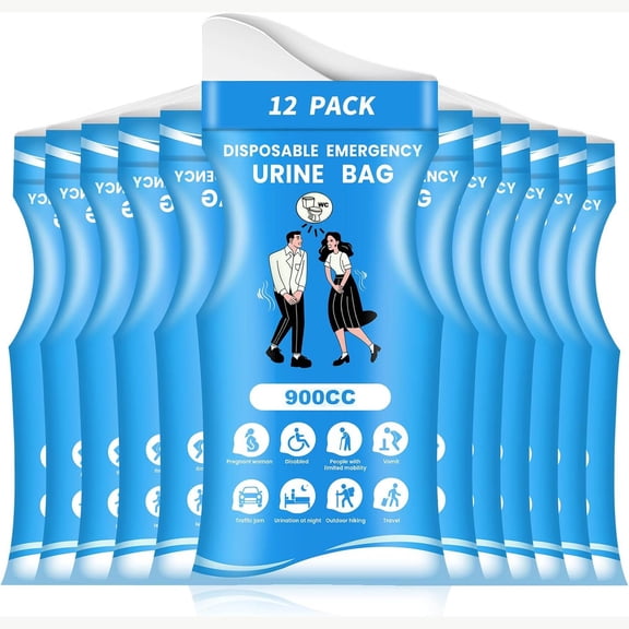Disposable Urine Bags, Emergency Portable Pee Bags for Travel for Men/Women, Unisex Leakproof Urinal Bag, Odorproof Urinal Bag