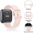 thumbnail image 3 of 4 Pack Bands Compatible with Fitbit Versa 2 / Fitbit Versa/Versa Lite/Versa SE for Women Men, Soft Silicone Replacement Wristband for Fitbit Versa 2 Bands (Black/Pink Sand/Grey/White), 3 of 7